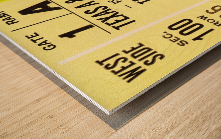 1975 Texas vs. Texas A&M Football Ticket Canvas Wood print