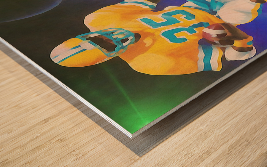 1980s Miami Orange Bowl Football Art Wood print