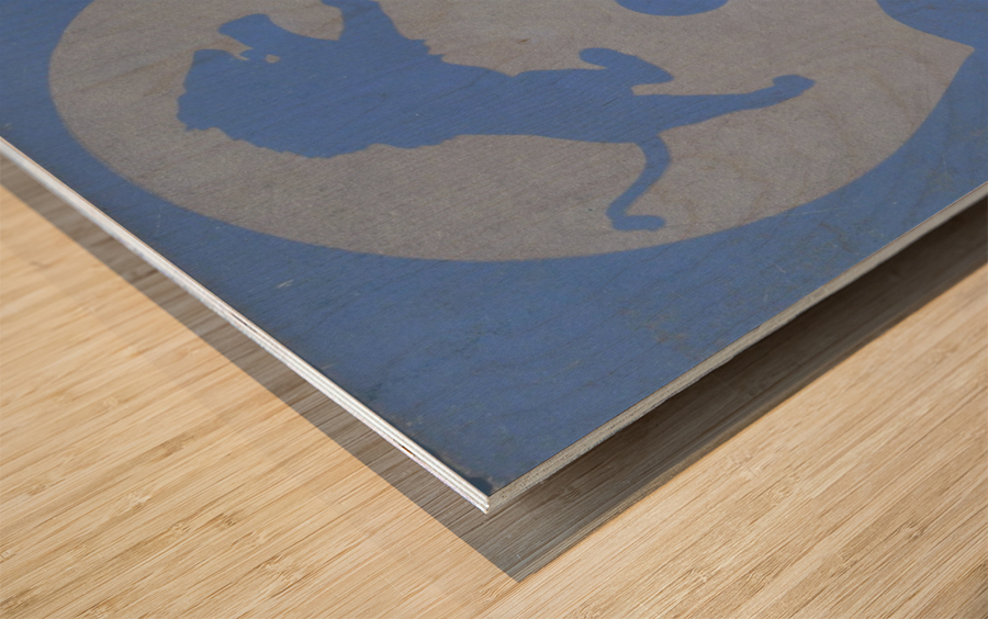 Vintage Detroit Lions Helmet Art (1965) Reproduction Fine Art Print (1) Wood print