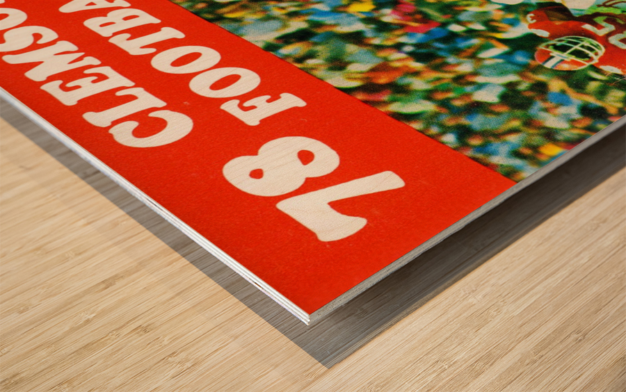 retro college football posters clemson tigers Wood print