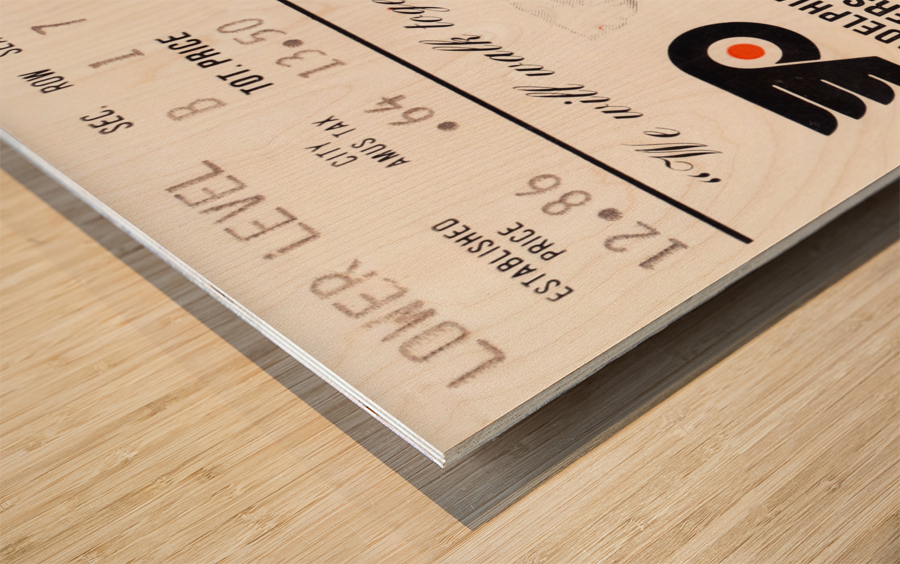 1975 stanley cup finals philadelphia flyers ticket stub hockey poster Wood print