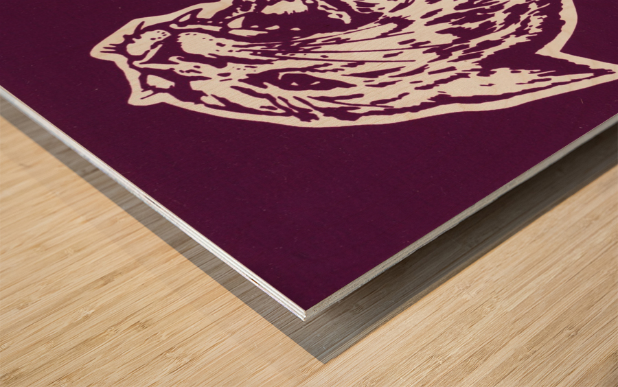 1985 retro ksu wildcats college art Wood print