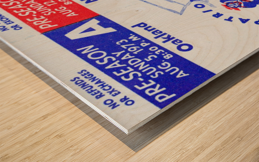 1973 New England Patriots Season Tickets Wood print