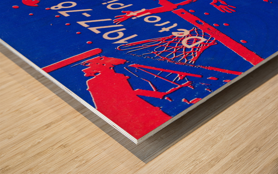 1977 Detroit Pistons Basketball Poster Wood print