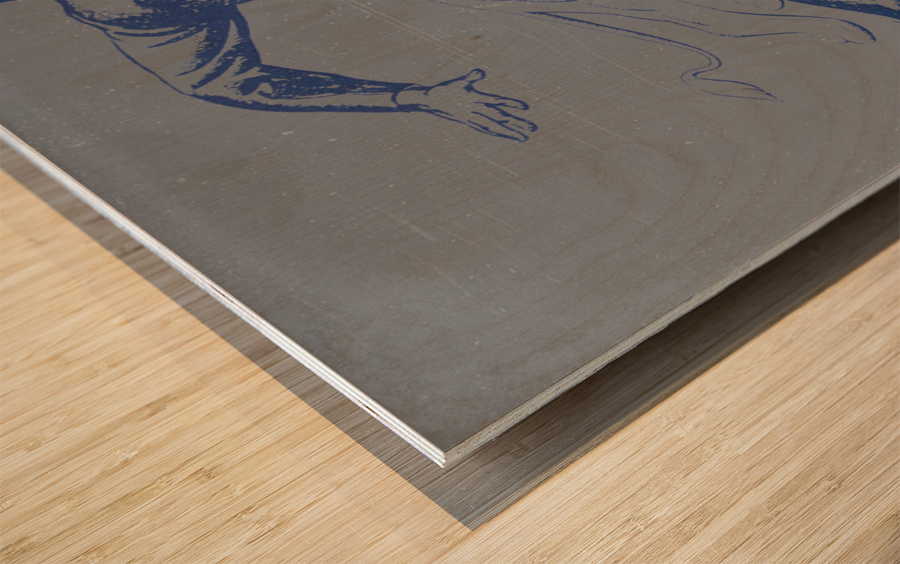 1934 Vintage Lion Football Player Art Wood print