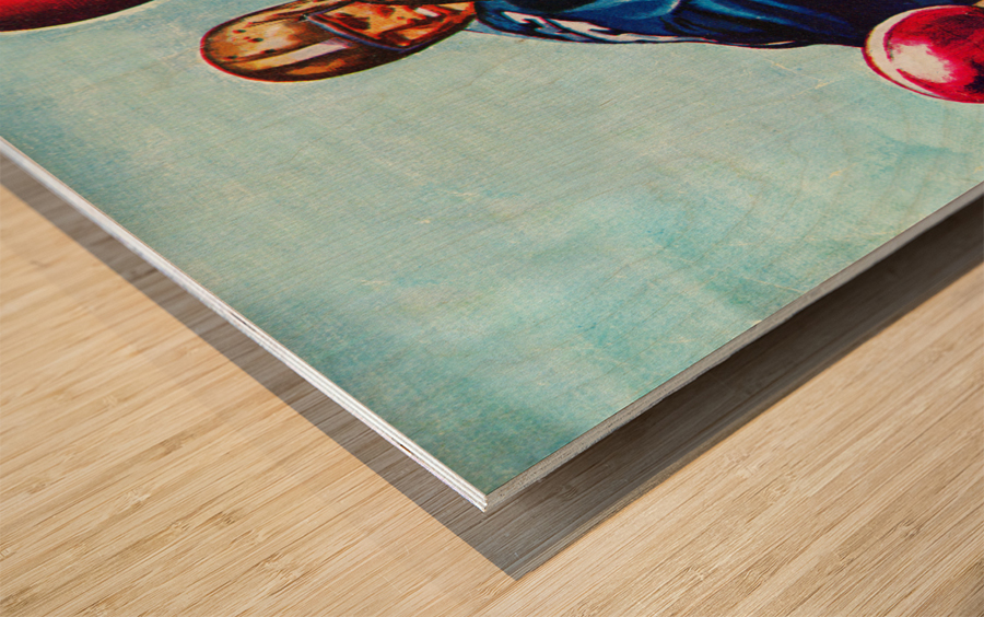 1946 Gridiron Action Football Art  Wood print