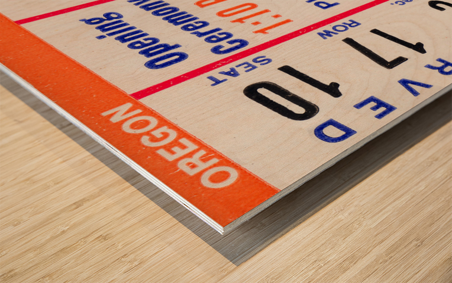 1968 Oregon Ducks vs. Ohio State Buckeyes Ticket Canvas Wood print