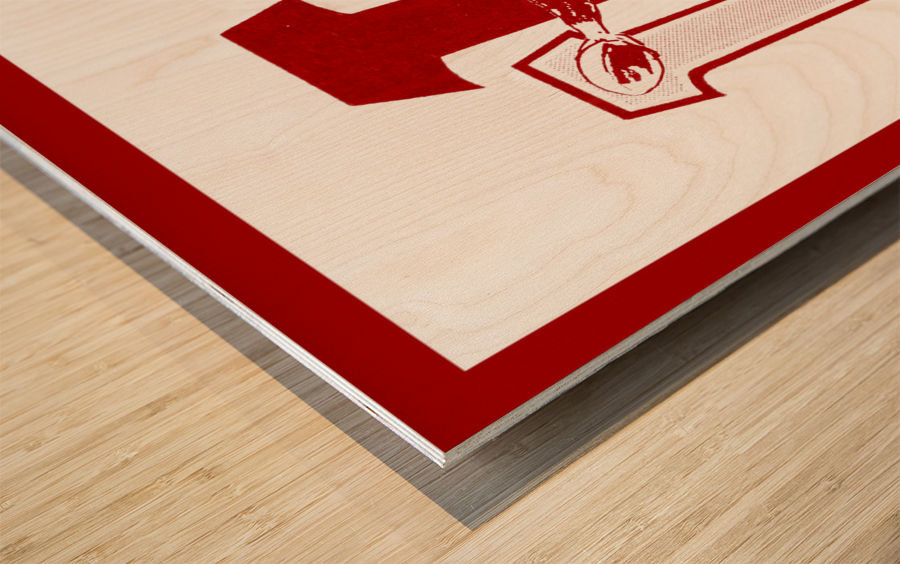 1969 Indiana IU Football Player Art Wood print