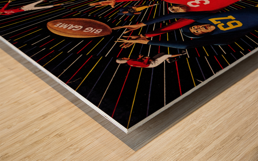 1951 Cal vs. Stanford Football Program Cover Art Wood print