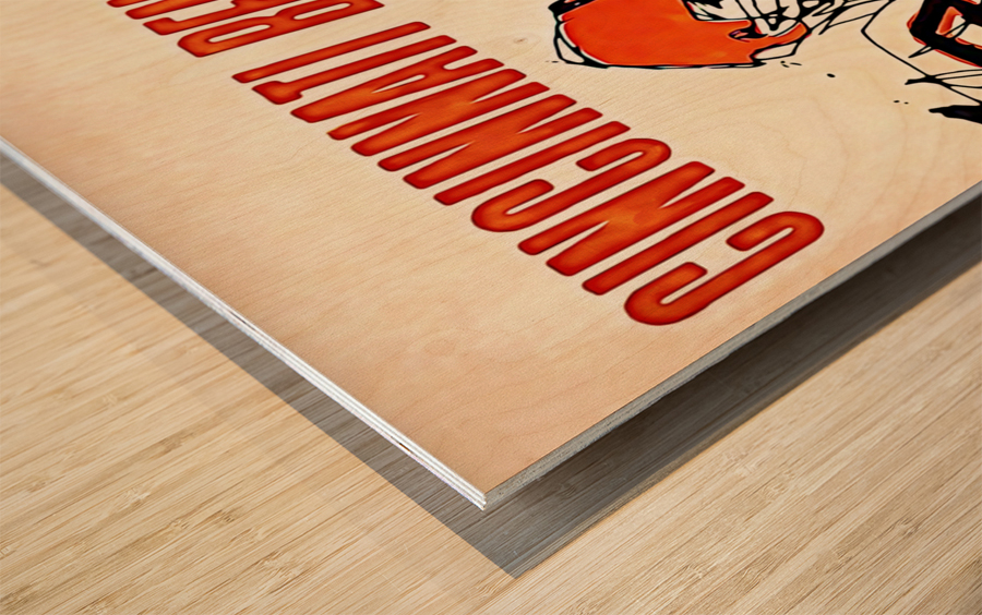Retro Cincinnati Bengals Line of Scrimmage Art Wood print