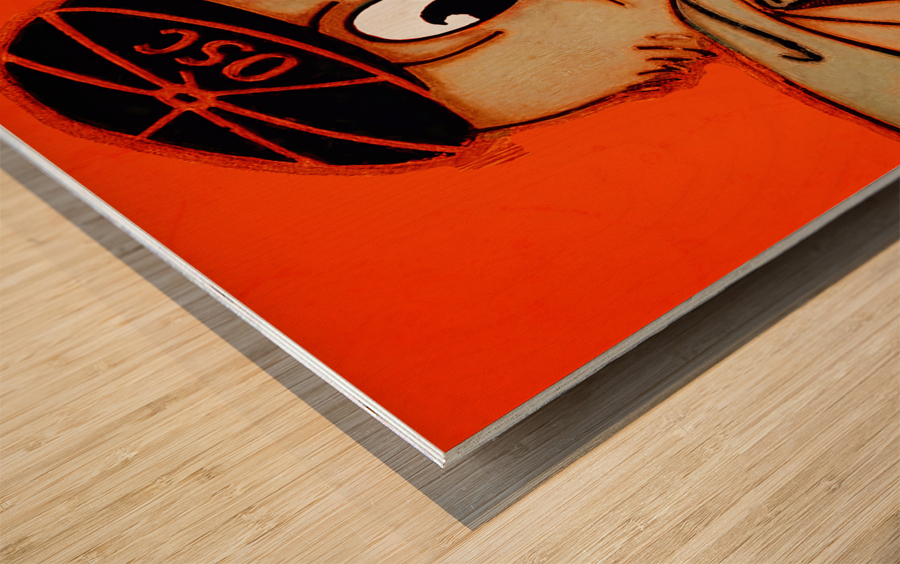 Vintage Oregon State Beaver Cartoon Art Wood print