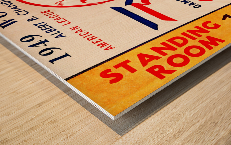 1949 World Series Ticket Art Wood print