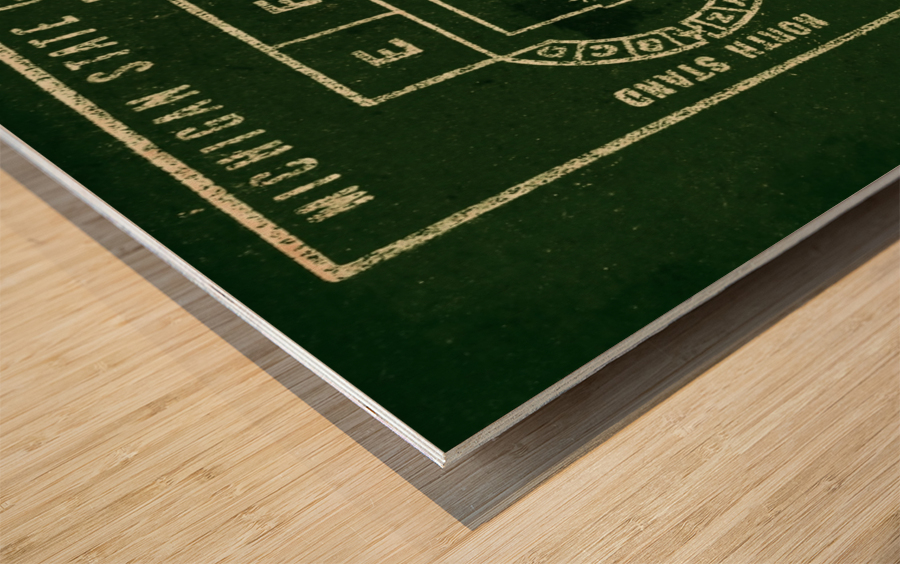 1946 Michigan State Macklin Stadium Map Art Wood print