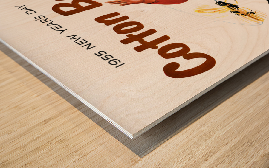 1955 Cotton Bowl Georgia Tech vs. Arkansas Wood print