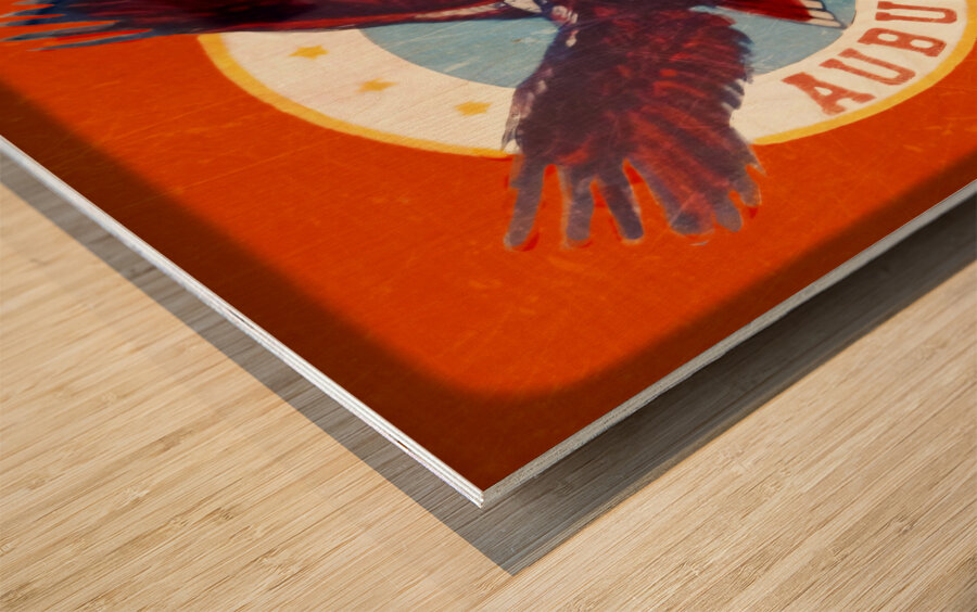 Vintage Auburn University Throwback Art Wood print