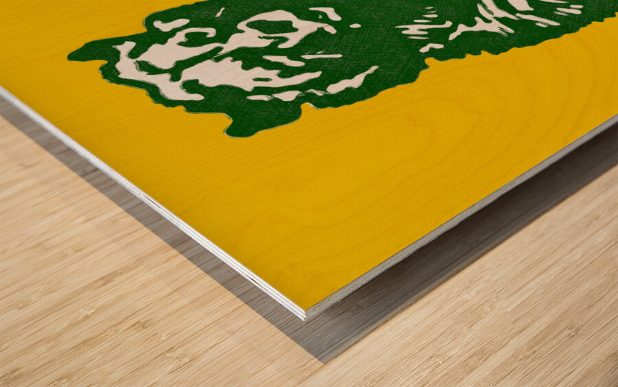 Retro 70s Baylor Bear Illustration Wood print