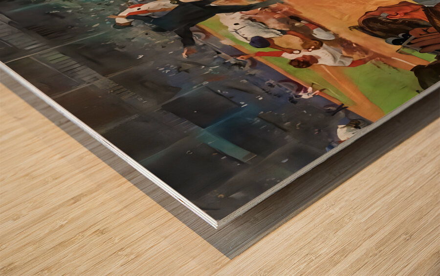 Home Plate Action Baseball Art Wood print