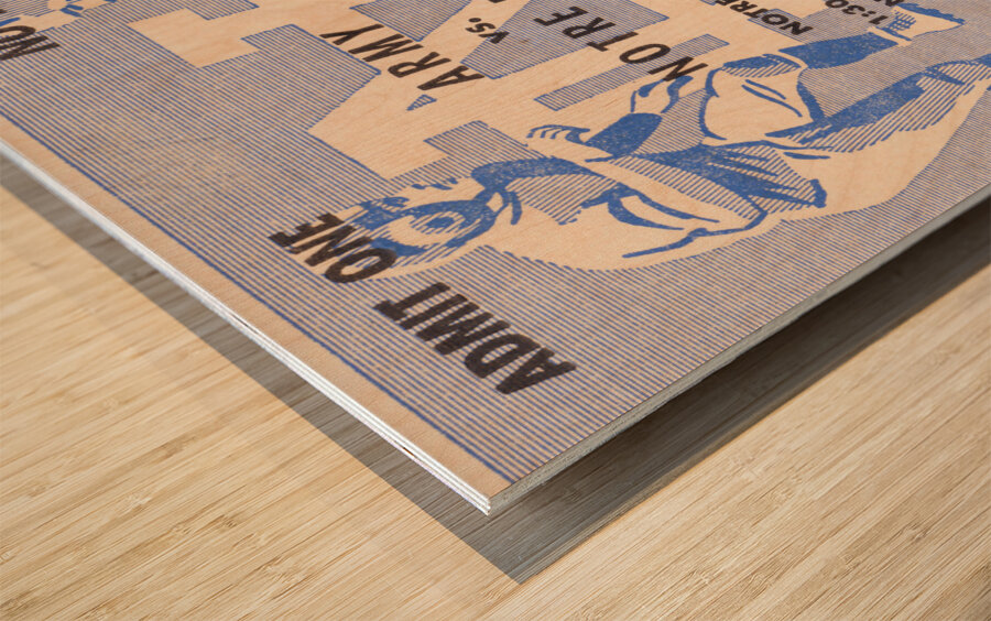 1947 Notre Dame vs. Army Ticket Stub Square Wood print