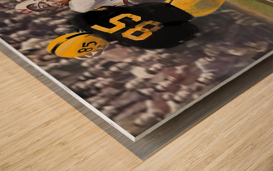 1961 Iowa Hawkeyes Touchdown Catch Art Wood print