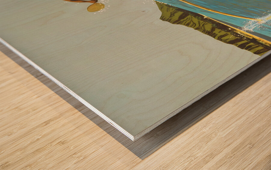 1960 stanley galli hawaii travel poster Wood print