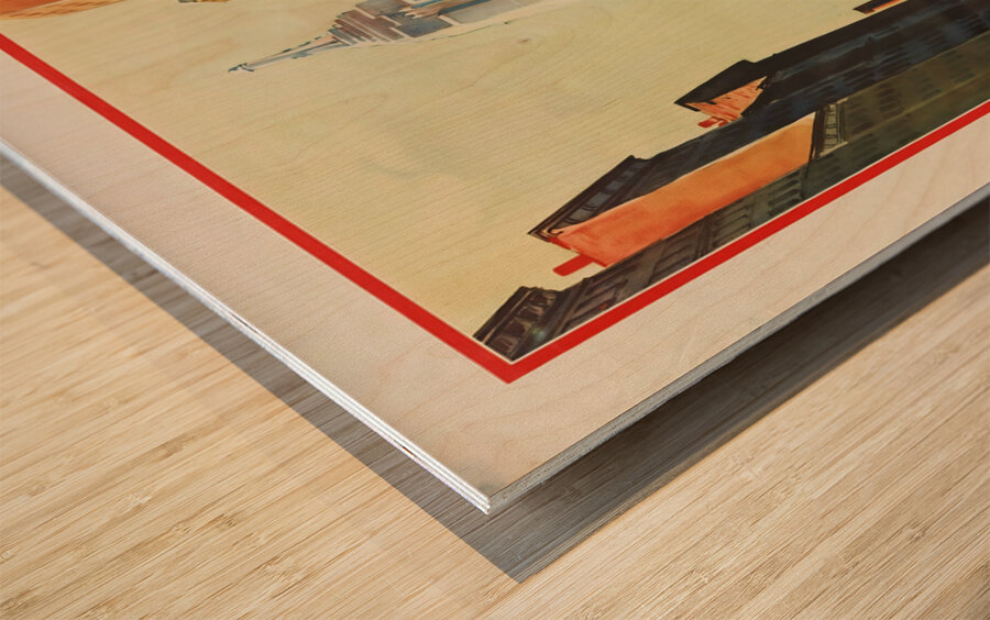 vintage fifth avenue new york poster Wood print