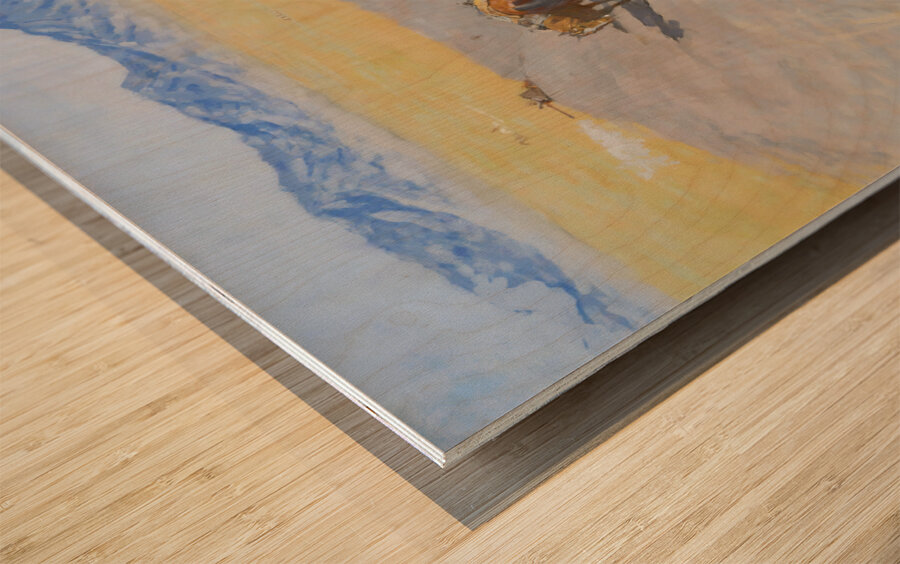 frederic remington watering hole western art Wood print