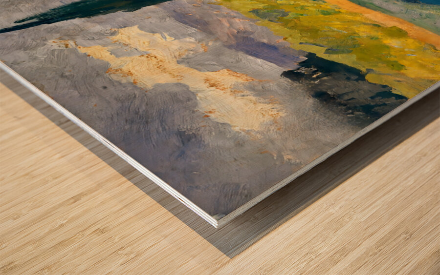 southern farm with field schiess Wood print