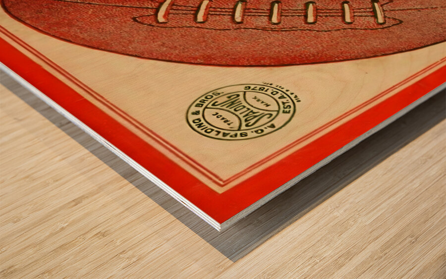 sports ads vintage spalding football ad Wood print
