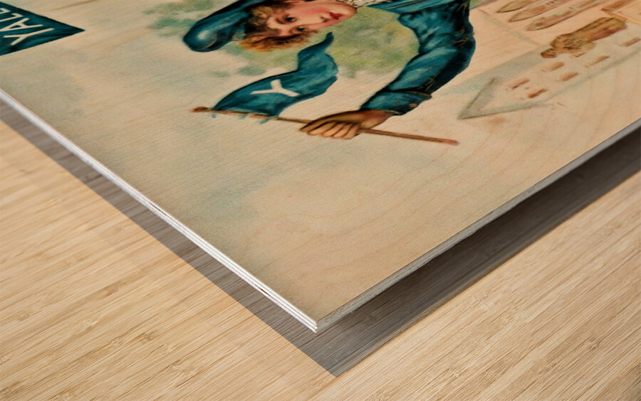 vintage yale lady with pennant Wood print