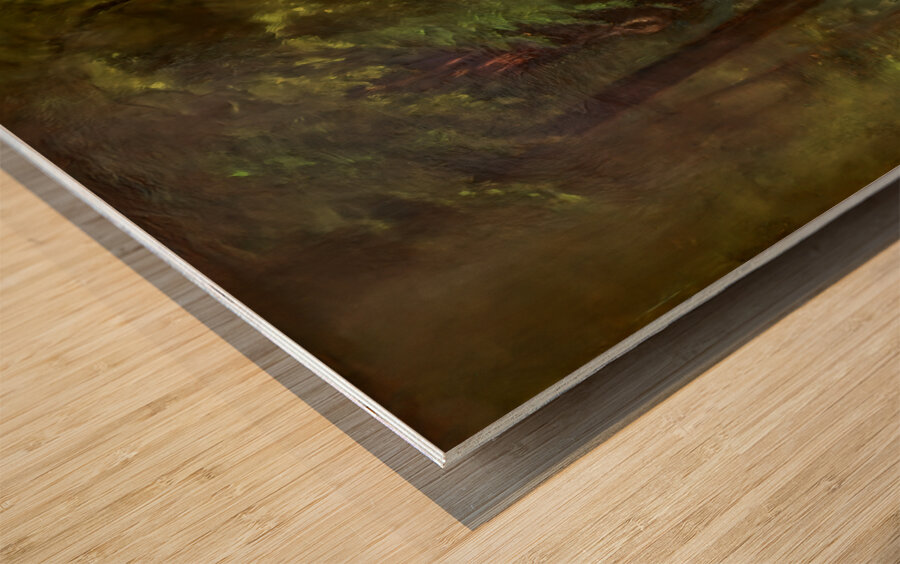 george inness in the woods 1866 Wood print