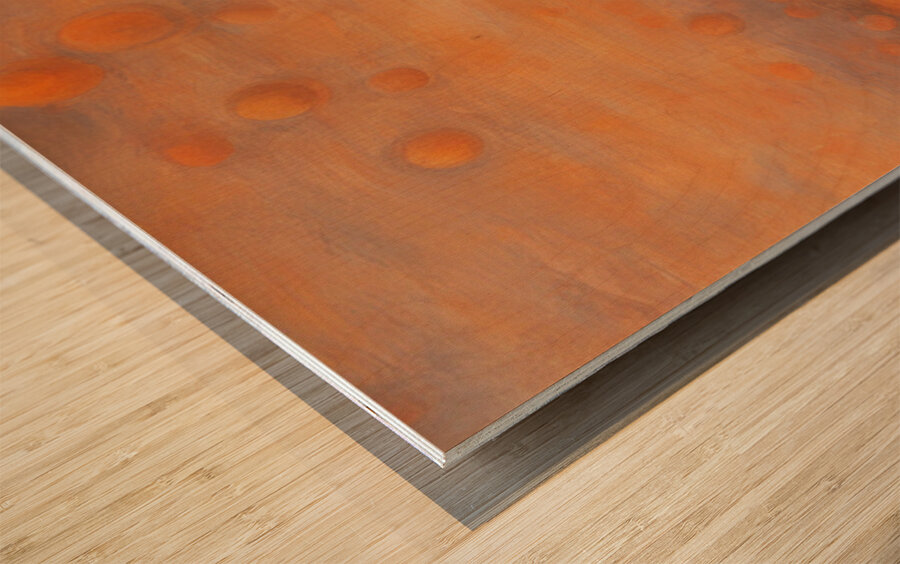 orange orbs beautiful colors Wood print