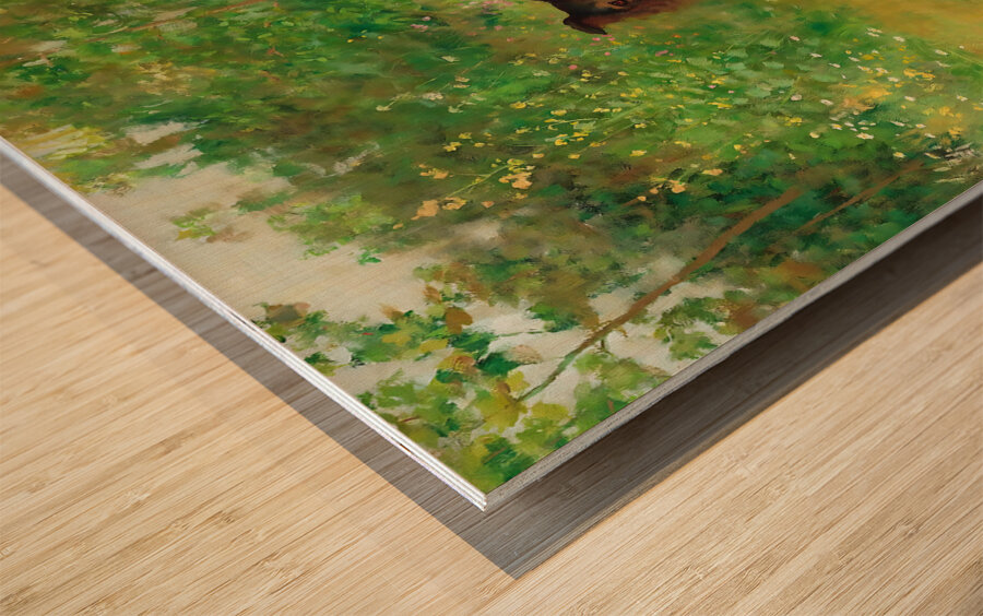 a quiet moment edwin harris late 1800s art Wood print