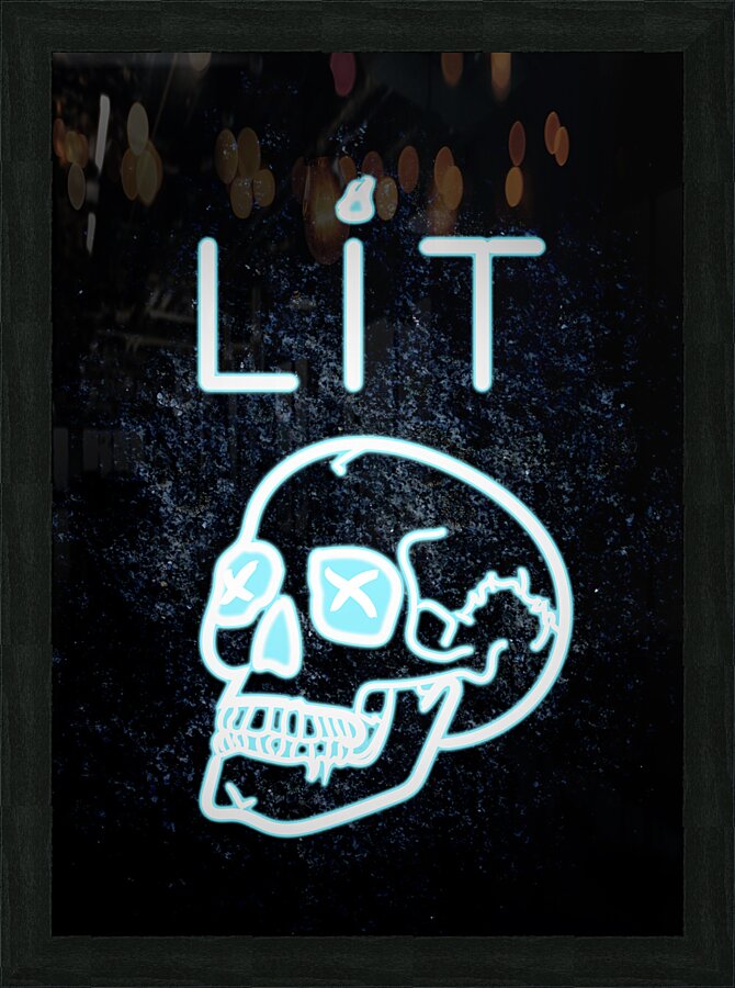 Lit Skull Picture Frame print