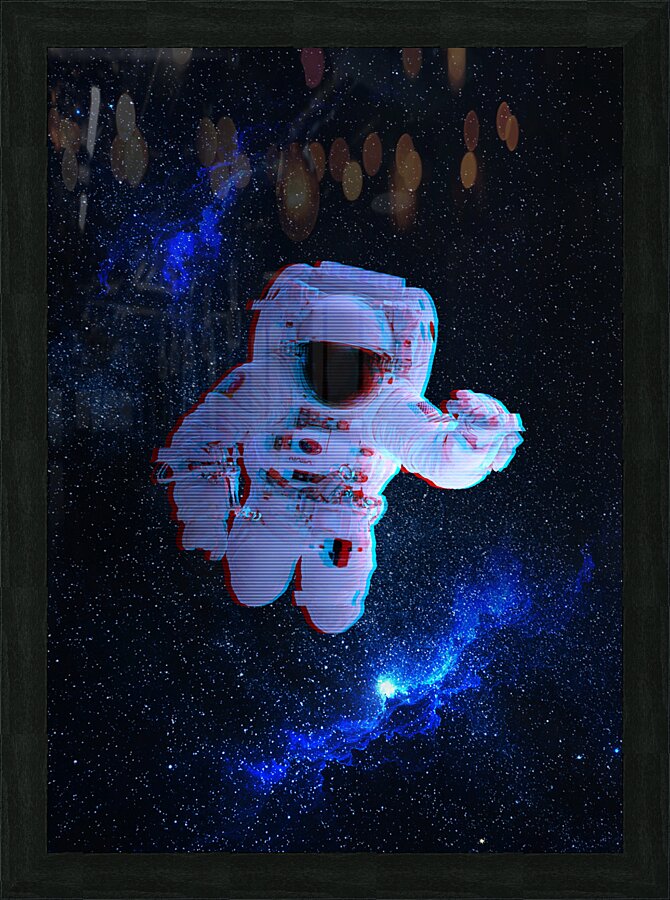 Scanline Space man Picture Frame print
