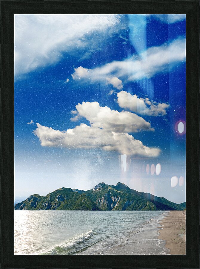 Star filled Shoreline Picture Frame print