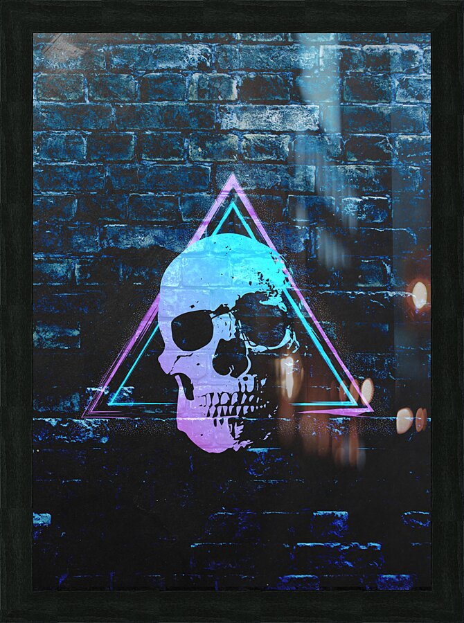 Skull on the wall Picture Frame print
