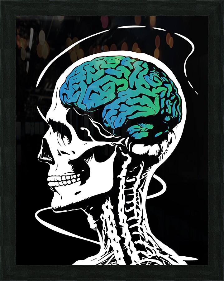Zombie Skull Picture Frame print