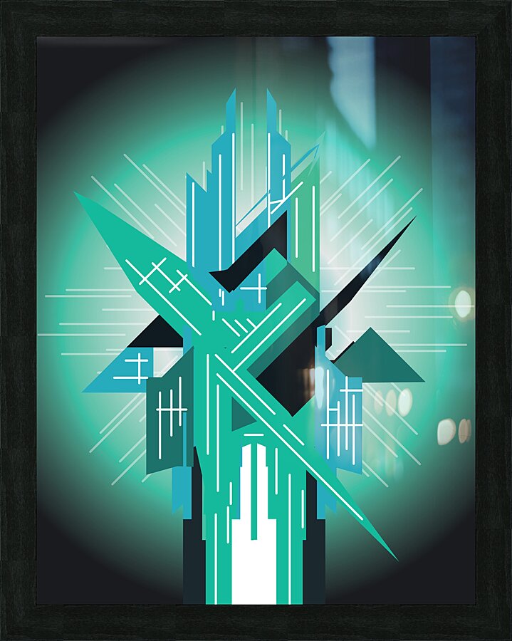Crystal Tower Abstract Picture Frame print