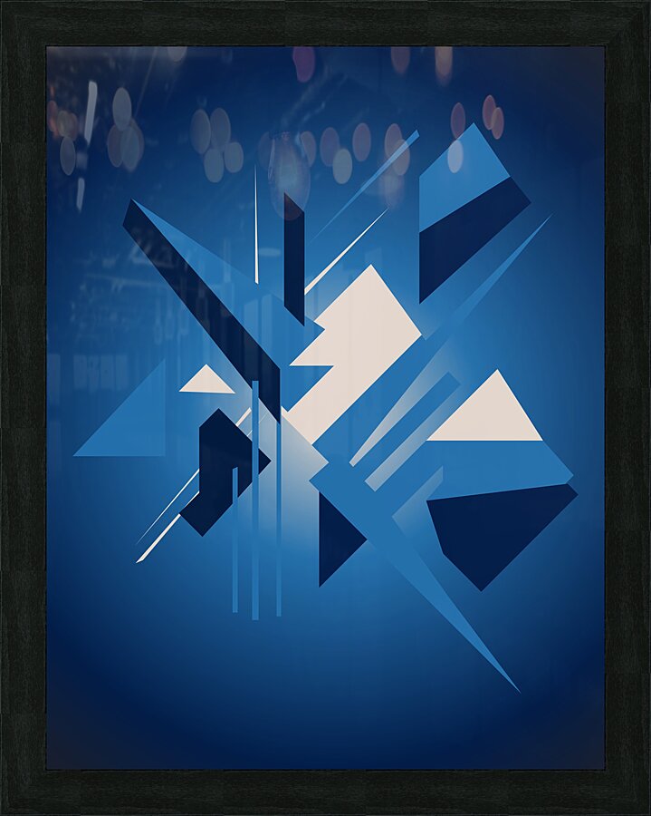 Abstract Blue Geometric Art Picture Frame print