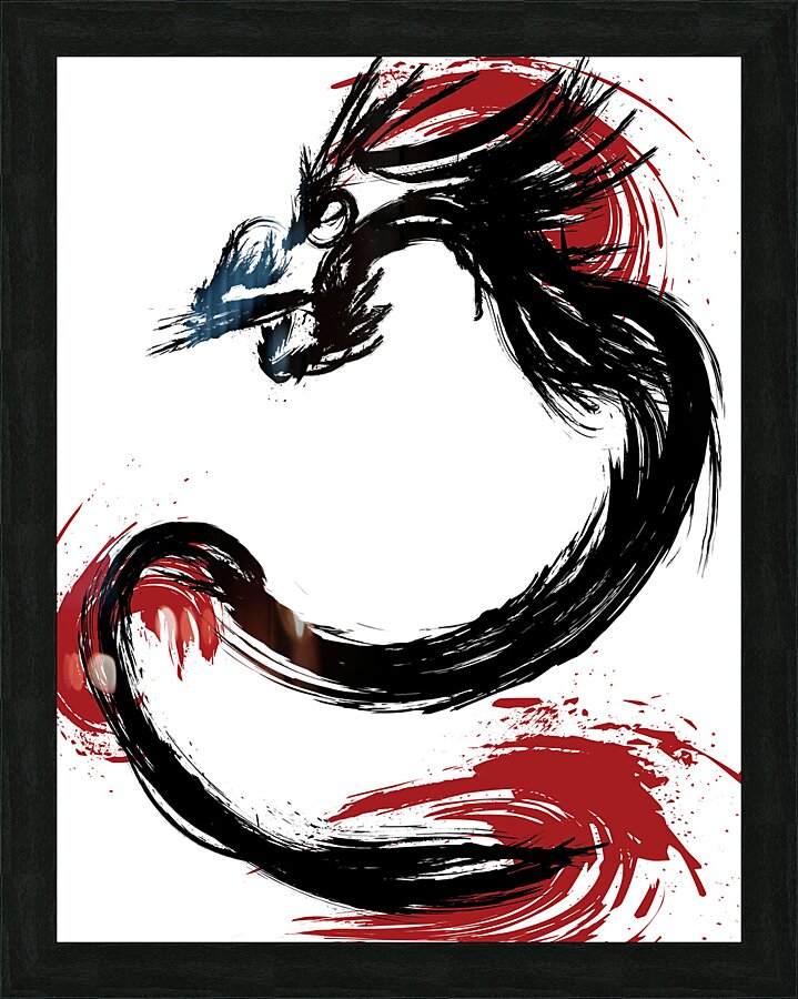Sumi Dragon Picture Frame print