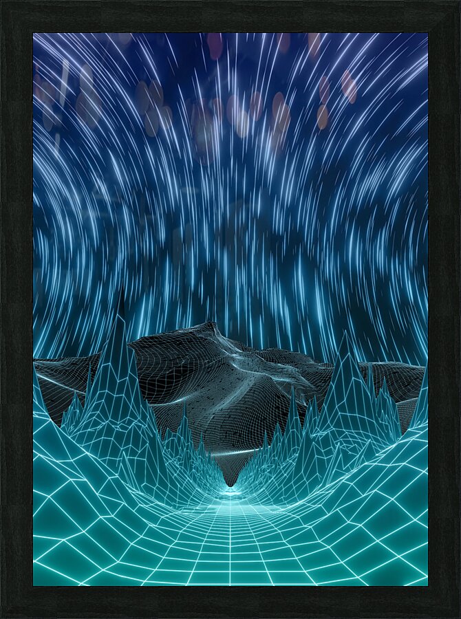 Cyber Wave Escape Picture Frame print