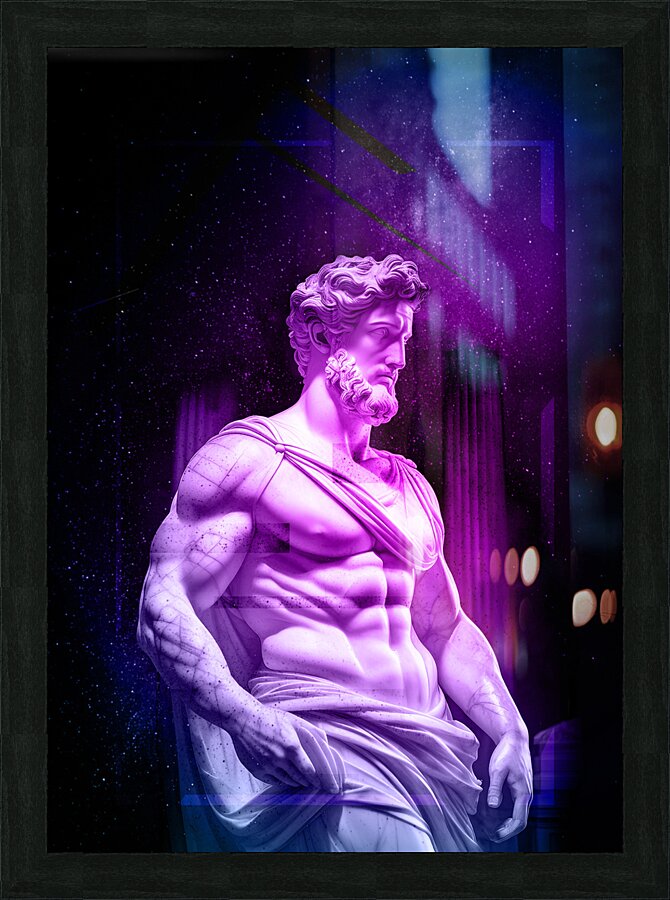Astrological Space Statue Picture Frame print