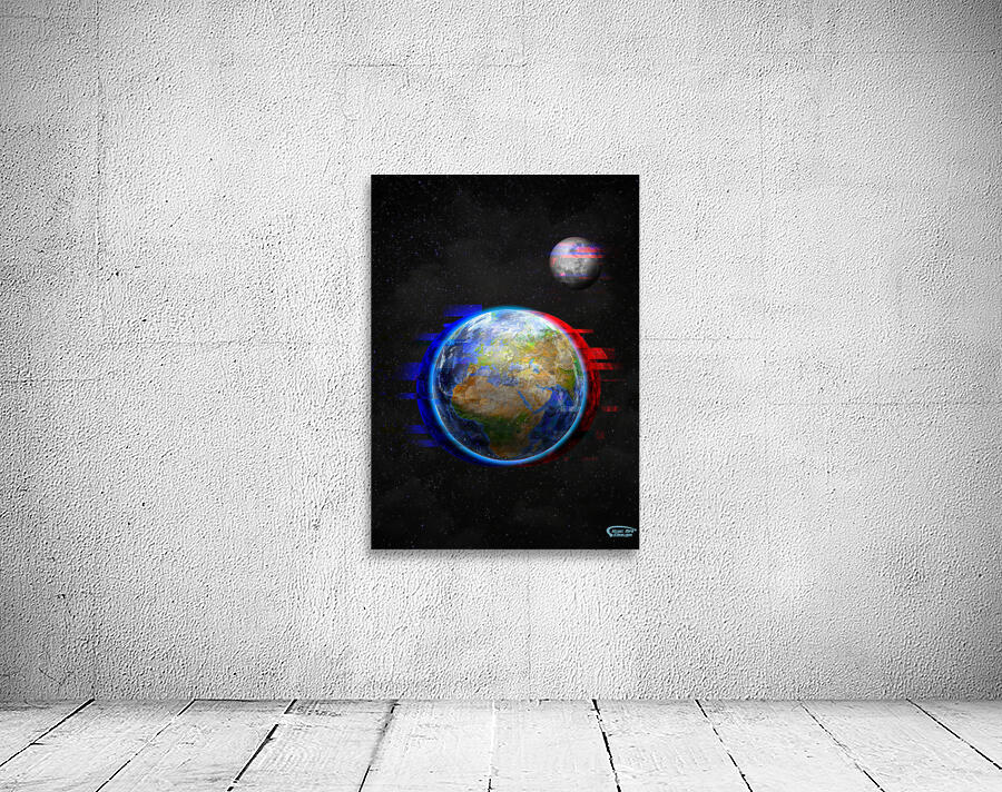 Earth Glitched Wall Preview