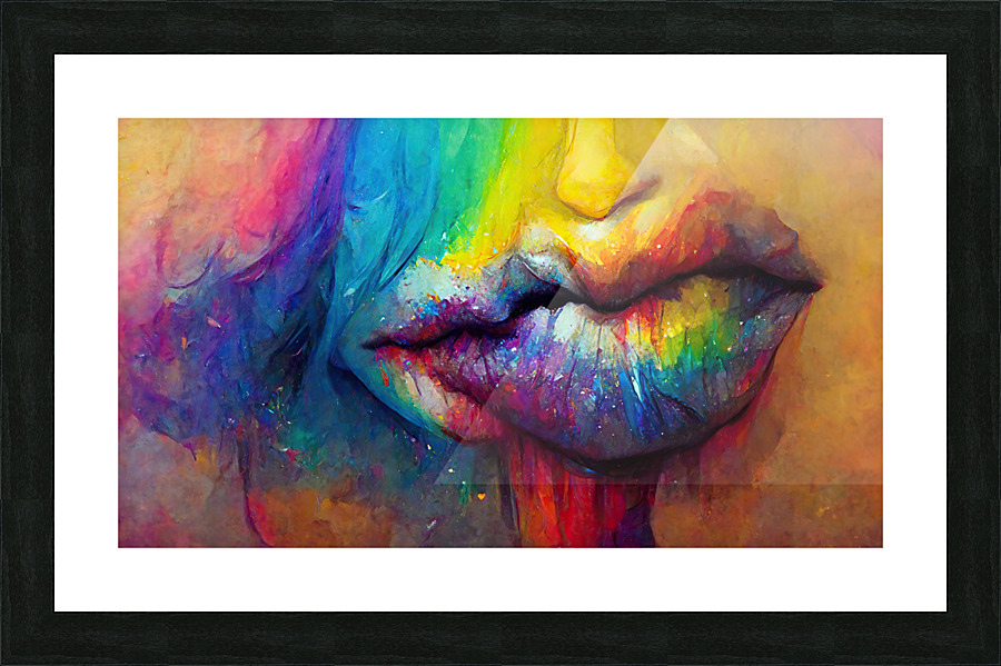 Lush Rainbow Lips Picture Frame print