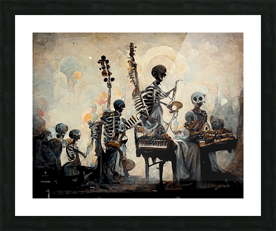 Jamming Skeletons Picture Frame print