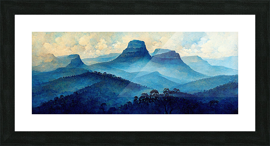 Blue Mountains Picture Frame print