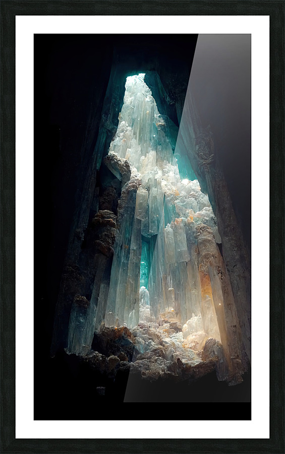 Selenite Crystal Cave Picture Frame print
