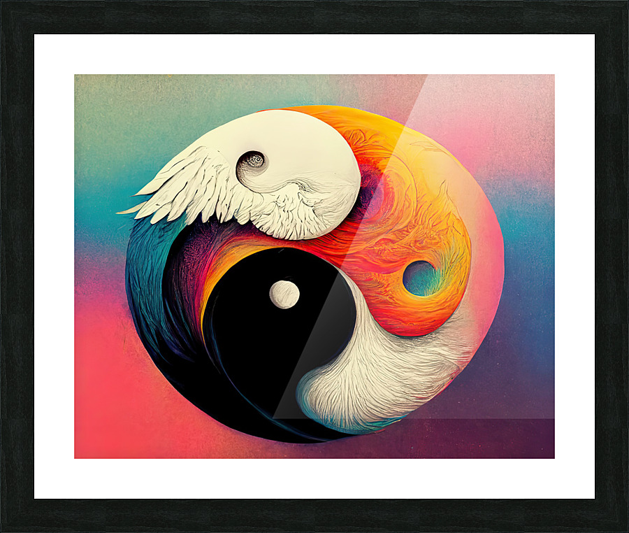 Psychedelic Yin Yang Picture Frame print