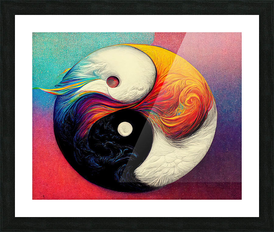Psychedelic Yin Yang Picture Frame print