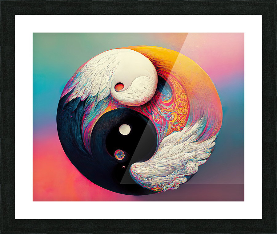 Psychedelic Yin Yang Picture Frame print